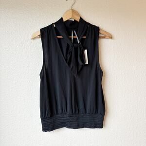 NWT Anthropologie Neck Tie Sleeveless Blouse sz M